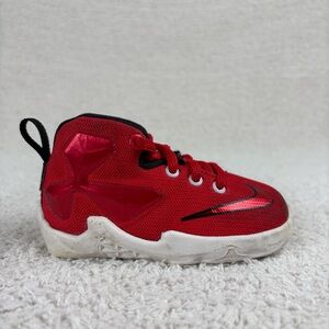 Nike Lebron Shoes Infant 5C Red‎ Toddle Lebron XIII TD Sneakers Lace Up Swoosh